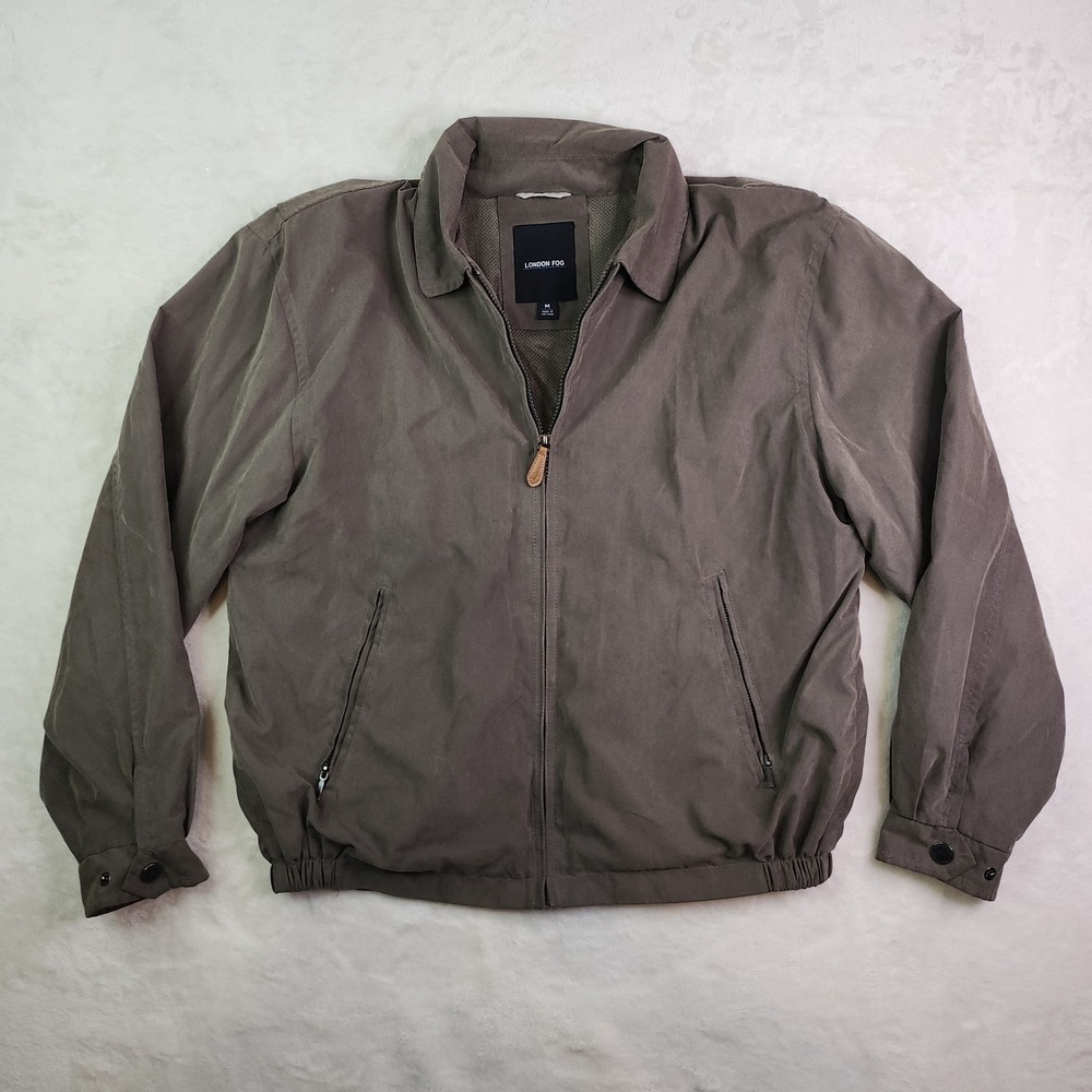 Vintage Y2k London Fog Faux Suede Golf Jacket Mens Medium Grandpacore Brown
